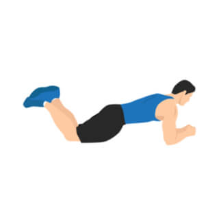 5. تمرين البلانك مع سحب الركبة (Plank With Knee Tap)