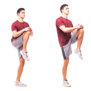 5. تمرين الركبة المرتفعة (High knees)