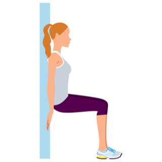 تمرين قرفصاء الجدار تمرين قرفصاء الجدار