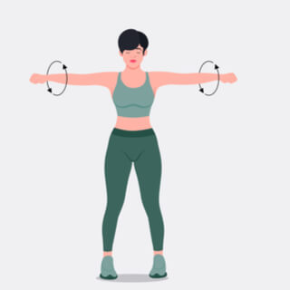 1. تمرين تدوير الذراعين 