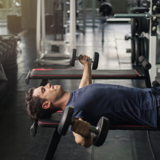 1. Dumbbell bench press 1. Dumbbell bench press