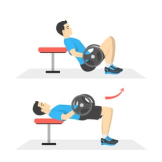 2. تمرين دفع الورك (Hip thrusts)