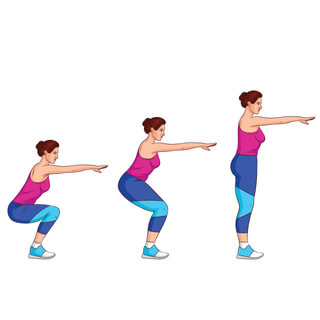 3. القرفصاء (Squats)