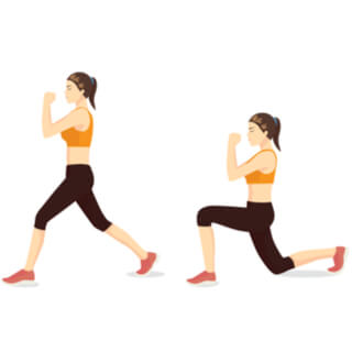 4.تمرين الإندفاع (Lunges)