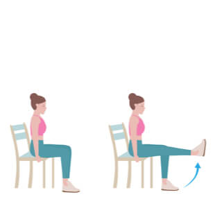 2. تمرين تمدد الركبة (Seated Knee Extensions) 2. تمرين تمدد الركبة (Seated Knee Extensions)