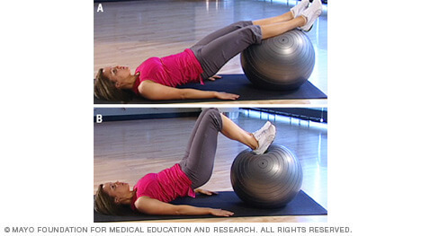 تمرين الجسر مع تثبيت الكعب